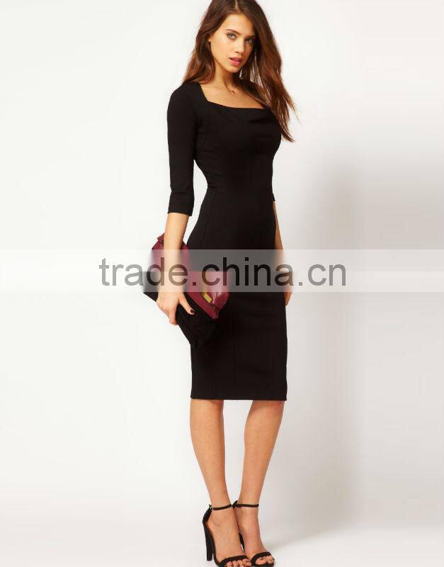 Pencil Dress With Cowl Neck