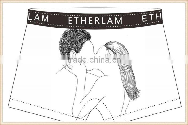 Couple Lover Kiss Black White 88% Polyester 12% mens underwear boxers,men custom boxer shorts, underwear for men