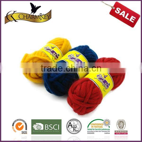 Charmkey wholesale hand knitting yarn blend yarn thick acrylic roving yarn