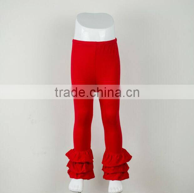 Wholesale Summer pants fashion style girls leggings Triple ruffle cotton pants baby ruffle pants for kids