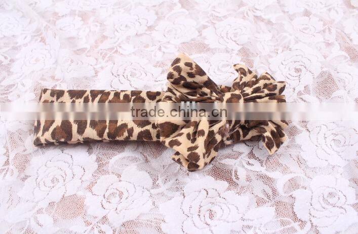 Cheap wholesale childrens boutique headbands various damask polka dots knit cotton hair bows low moq flower elastic headbands