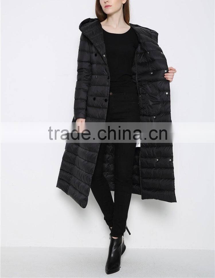 Black Windbreak Ultra Light Women Down Jackets