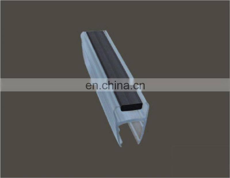 PVC magnetic shower door seal strip for 180 degree glass doors