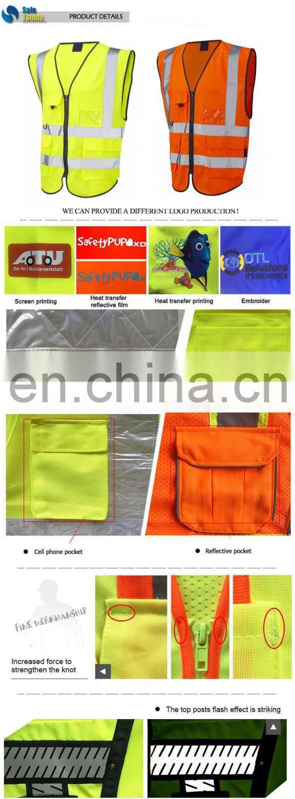 Superior quality competitive price yellow reflective safety vest