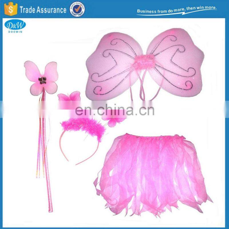 Multi Color Fairy Wings Tutu Wand Set for Girls Party Dressup