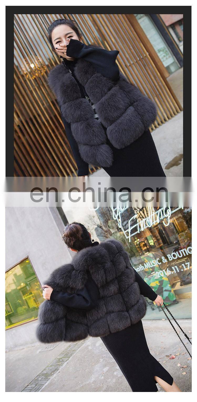 Factory Wholesale New Fashion Sleeveless Lady Winter Fur Vest Real Fox