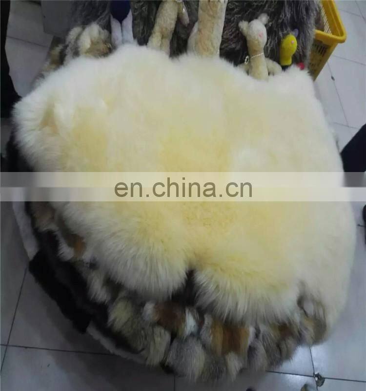 High quality palomino Australia sheep fur backrest fur cushion cover rug