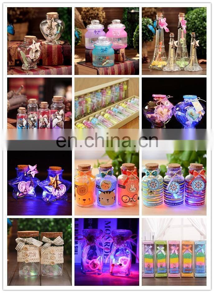 new arrived lace button bow-knot wishing bottle with led light lucky bottle cork