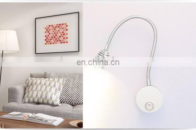 Led 1w 110v 220v wall mounted hotel bedroom bed headboard warm white and cool white reading lamp
