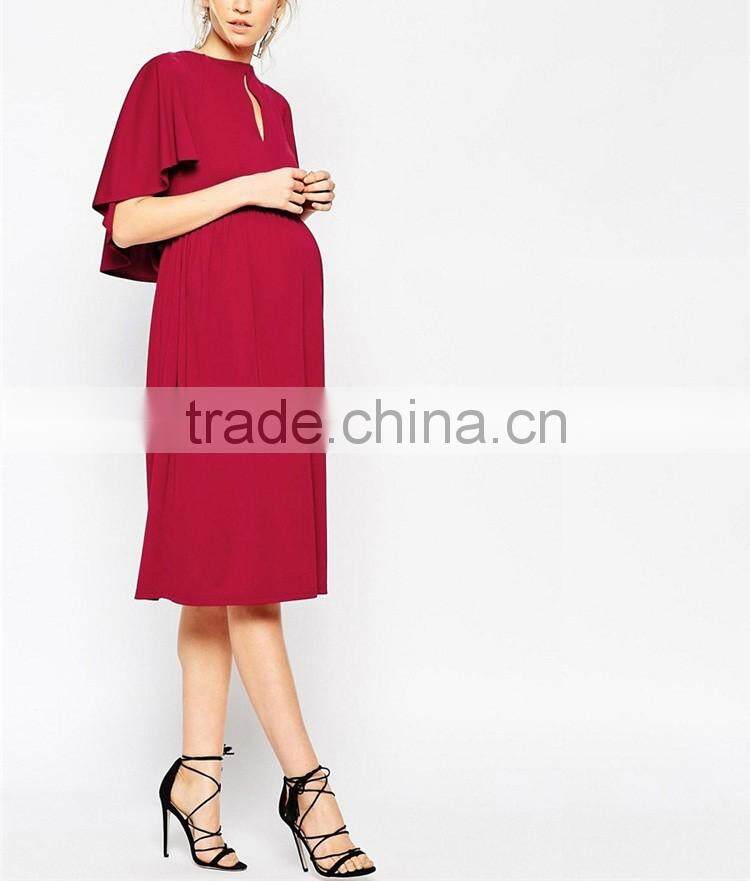Newly OEM design red women summer maternity evening gown dress wear manufacturer