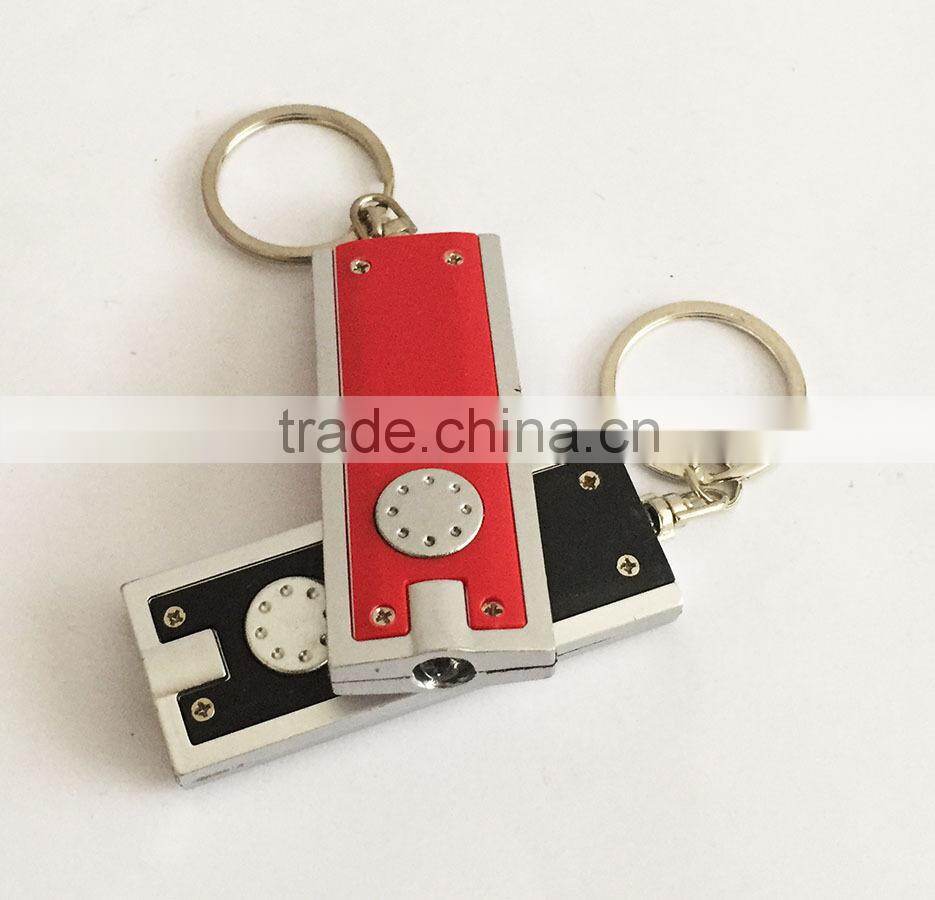 Promotional Logo Printed Rectangle LED Flashlight Keychain