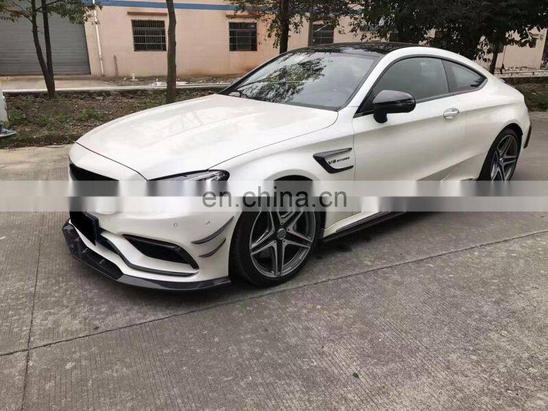Front Bumper Fins Canards for Mercedes Benz C-Class W205 C63 AMG 15-17