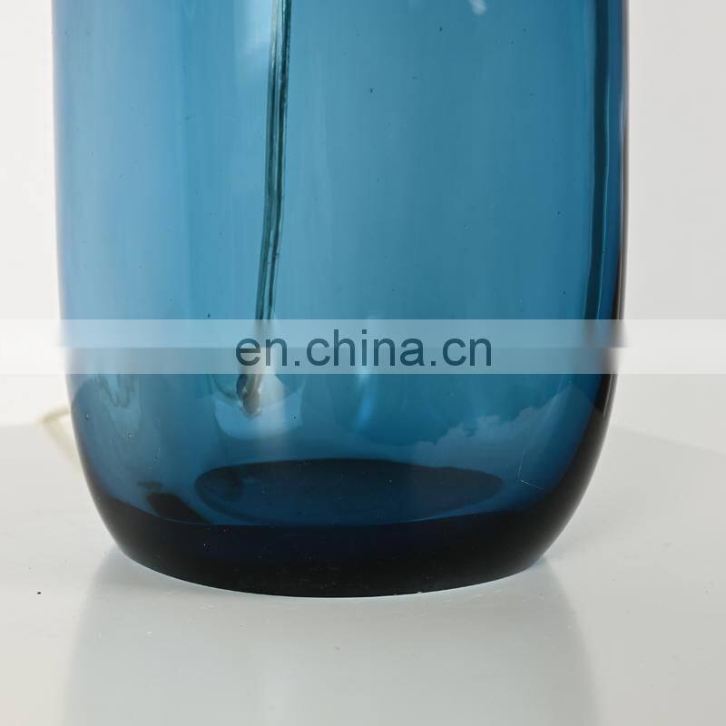 Blue ocean colored glaze glass vase lamp shade bed room lighting table lamp