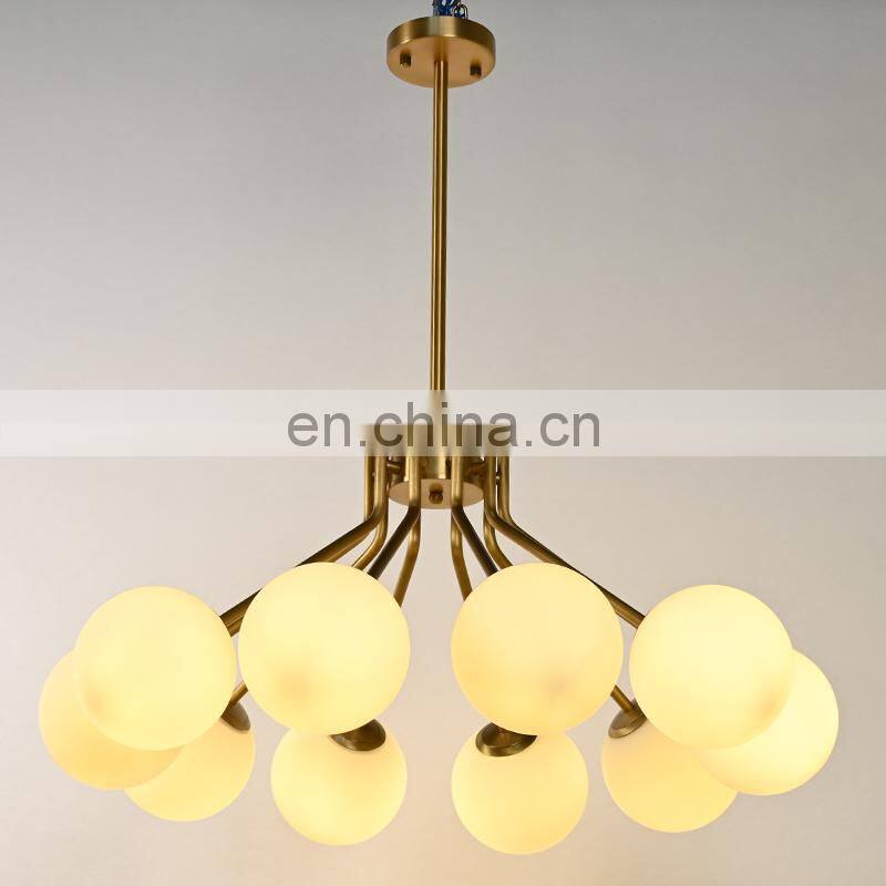 Nordic Design Moonshadow Living Room Pendant Modern Industrial Glass Ball Chandelier