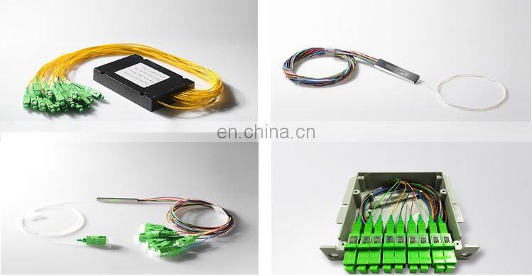 1:4,1:8,1:16 Mini steel tube type Fiber Optic PLC Splitter with SC connector