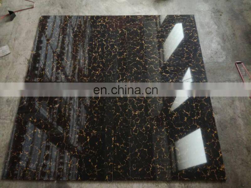 Pulati series black golden vitrified porcelain tiles double loading