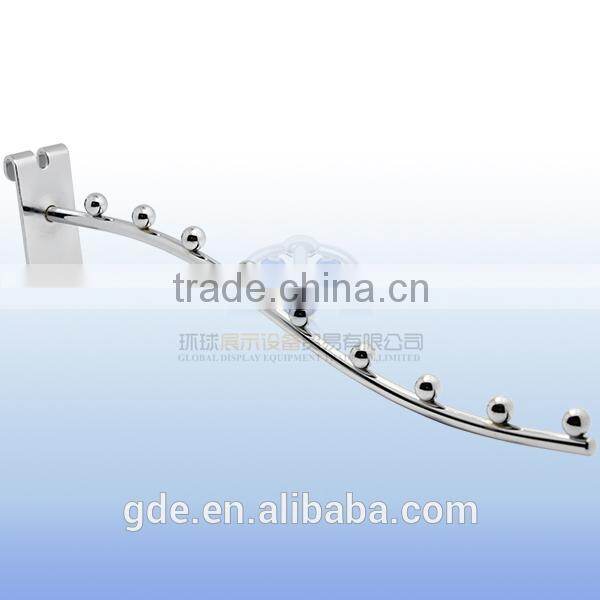 Wholesale metal chrome supermarket display gridwall hook with 7 beads