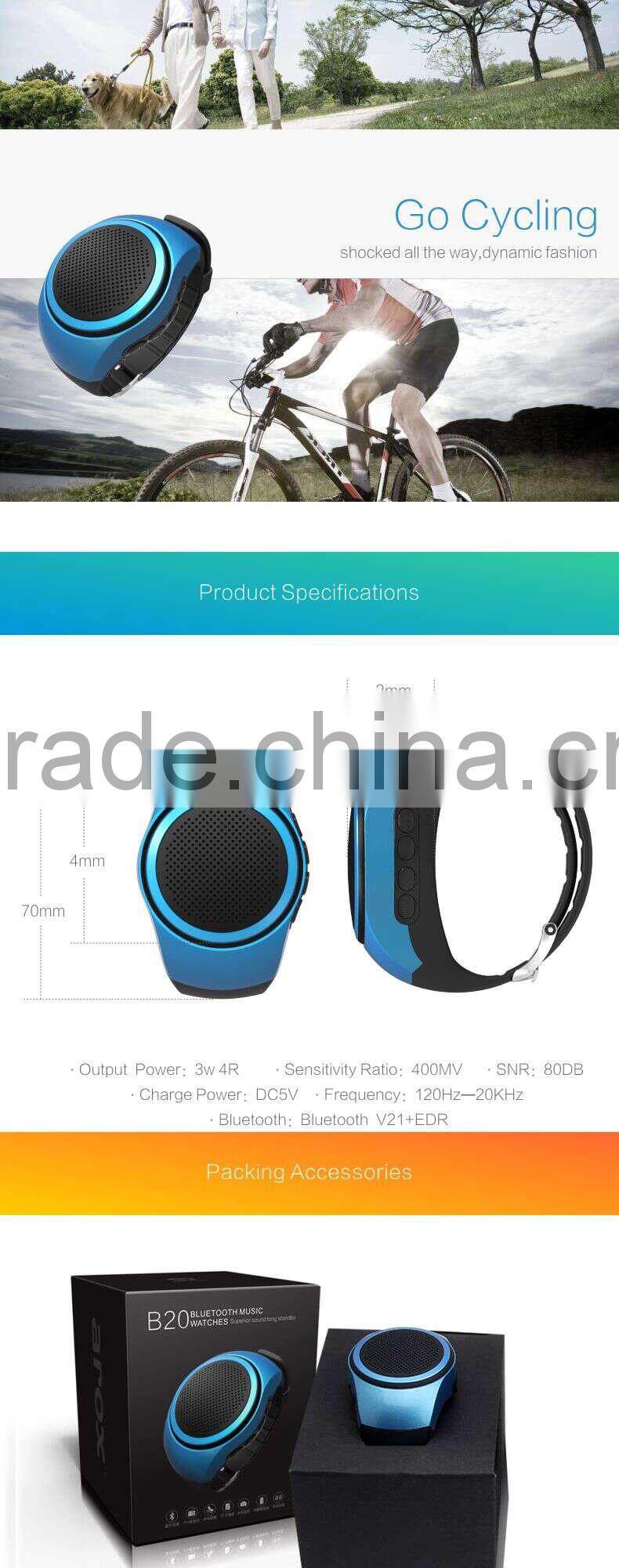 2015 new general hot sell bluetooth speaker smart sport music watch