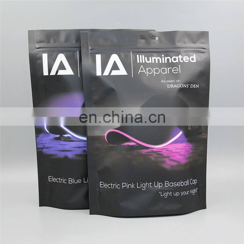 Custom Matte Frosted Biodegradable Plastic bag with logo TShirt Swimwear zipper bags for clothing packaging