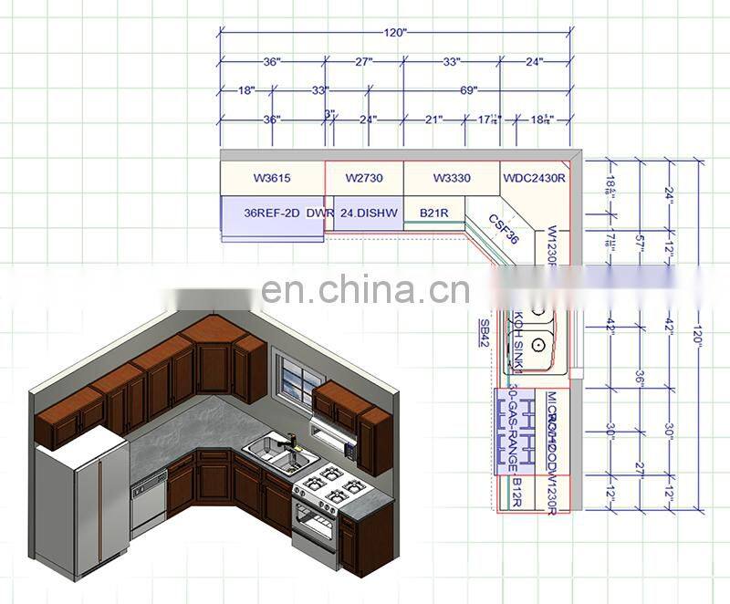 usa raised panel cherry wood kitchen cabinets with precut granite countertops