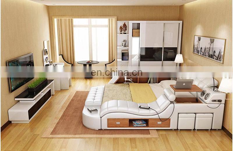 Hot Italy Designs camas Smart Leather Wood Beds Massage King Size bed sets
