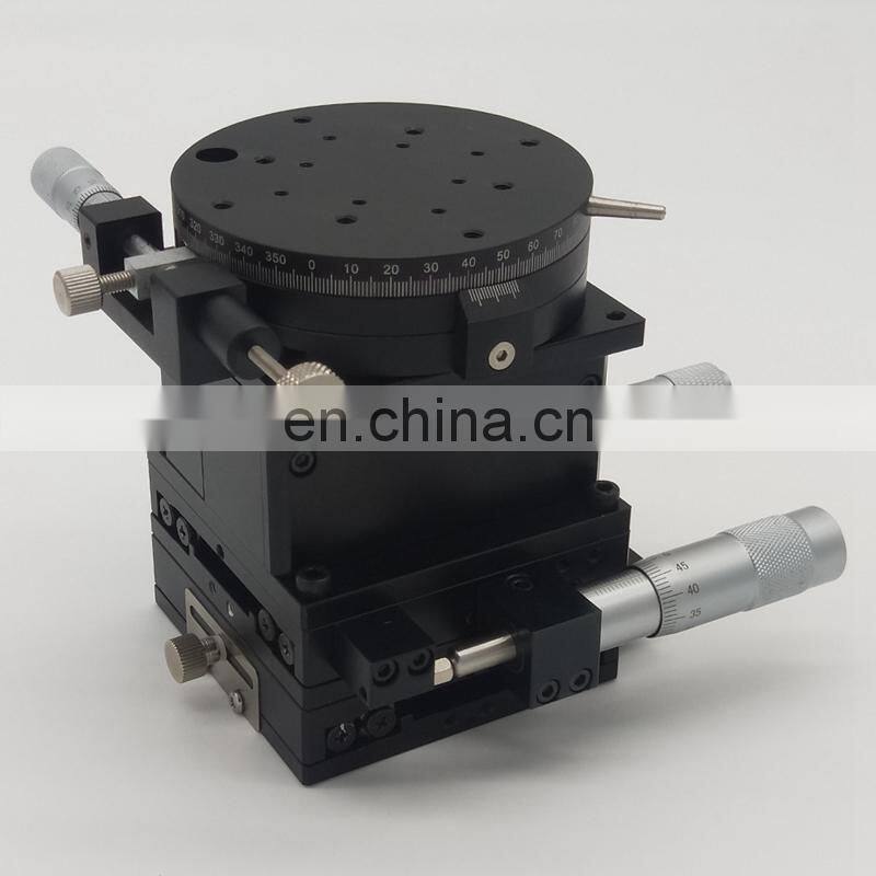 SEMXYZR-80 XYZR 4-Axis Micrometer Linear Stage 80x80mm Crossed Guide Rail Manual Linear Stage