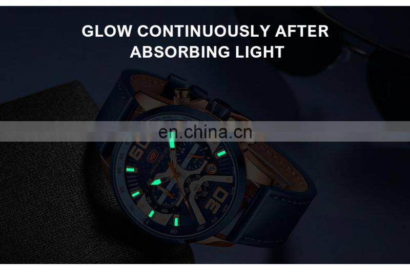 MINI FOCUS MF0336G Fashion Quartz Wristwatches Brand Luxury Men Watches Stainless Steel Leather Strap Sport Watches