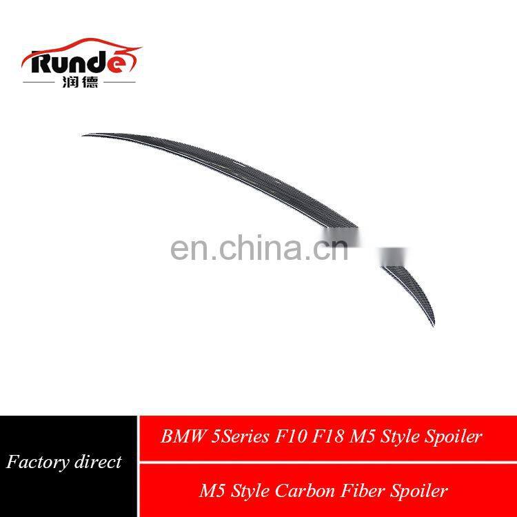 Runde Auto Parts High Quality M5 Style Carbon Fiber Rear Spoiler Wing for 2011-2017 BMW 5 Series F10 F18 spoiler