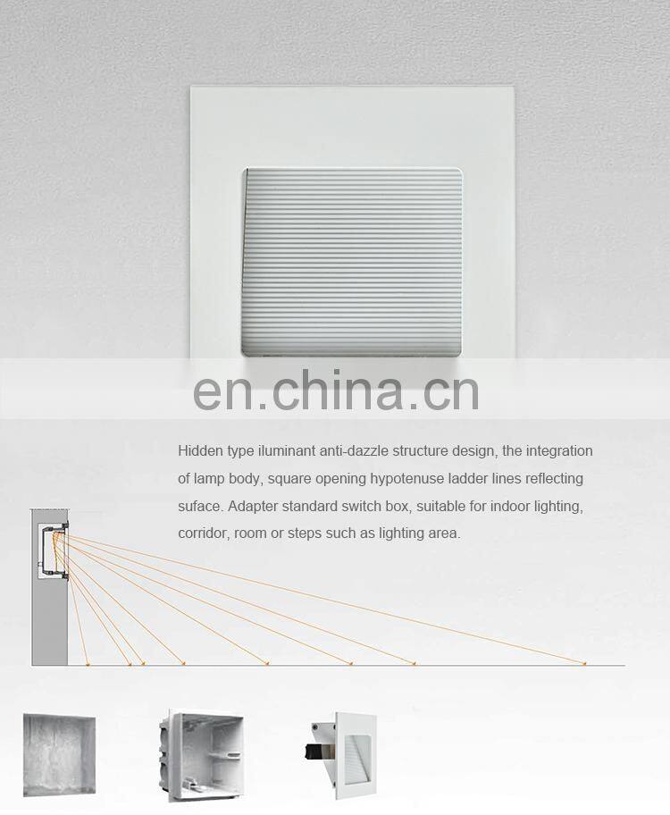 Modern Indoor Home Fancy Recessed Mounted Corner Lamp SMD 3.5W Led Step Stair Light