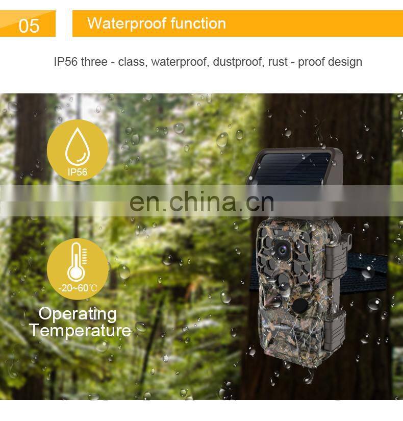 2021 hot new 4K WIFI Hunting Camera APP Control Real Time Animal Monitor with Solar Panel