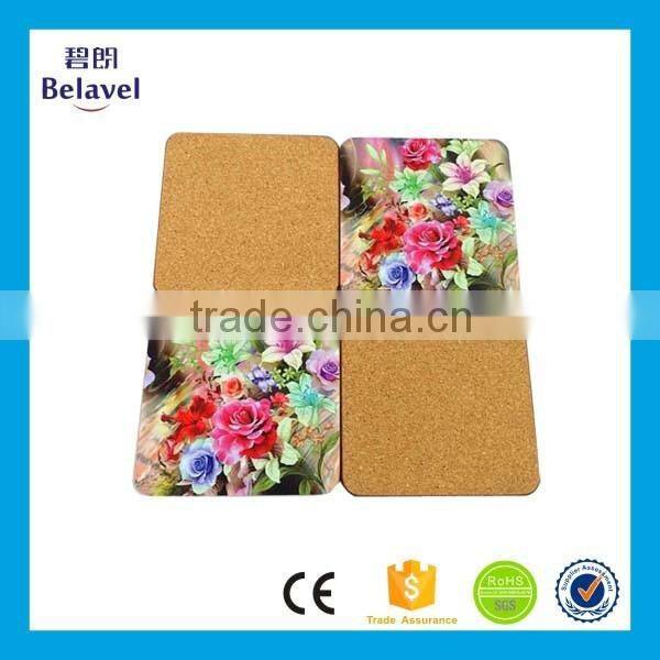 High quality cork drinking coaster printed custom MDF cork coaster
