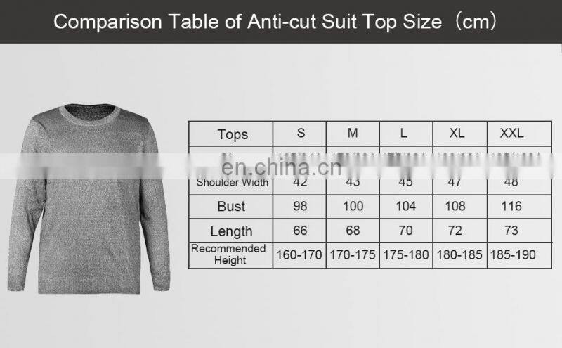 Soft Knife Proof Cut Resistant Shirts Anti Cut Clothing Cut Resistant Clothing