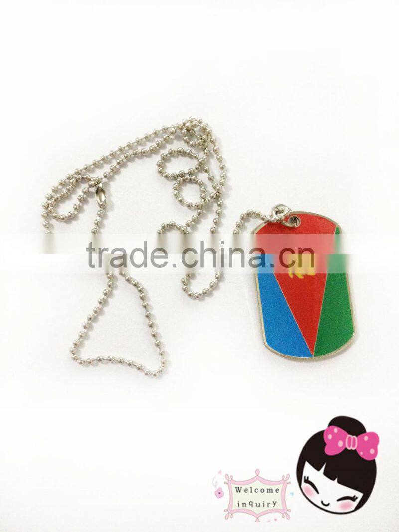 Custom lapel pin badge flag blue red and green dog tags