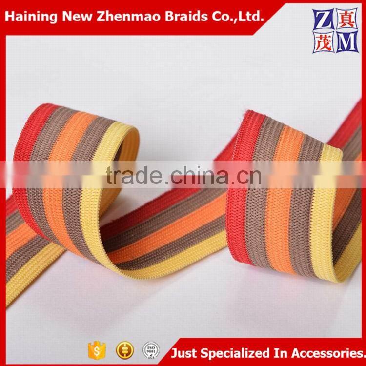 Wholesale color striped crochet polyester elastic band