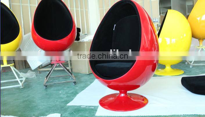 replica fiberglass cashmere Eero Aarnio Oval ball chair/bubble chair with Aluminum alloy epidermis