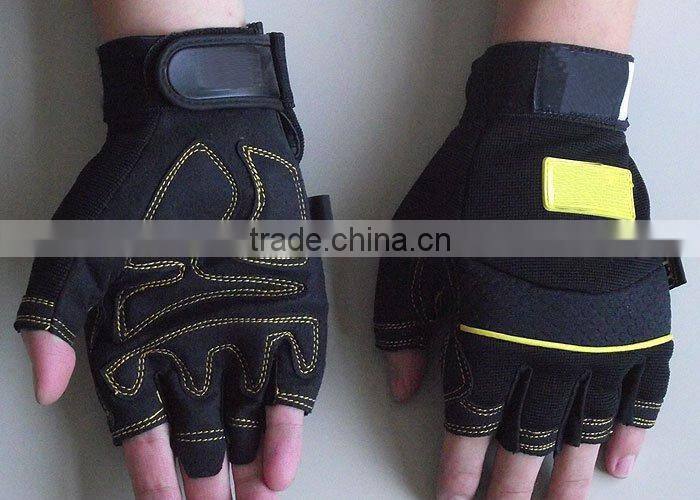 Spandex Back Synthetic Leather Palm safety Protective Mechanic Work Gloves