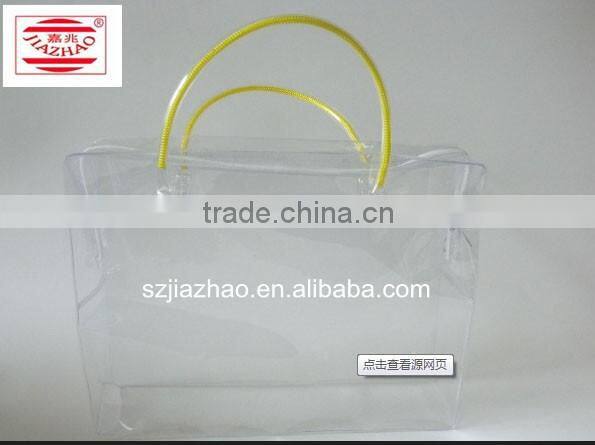 Machining transparent PVC plastic Cosmetic Packaging Bags with side gusset