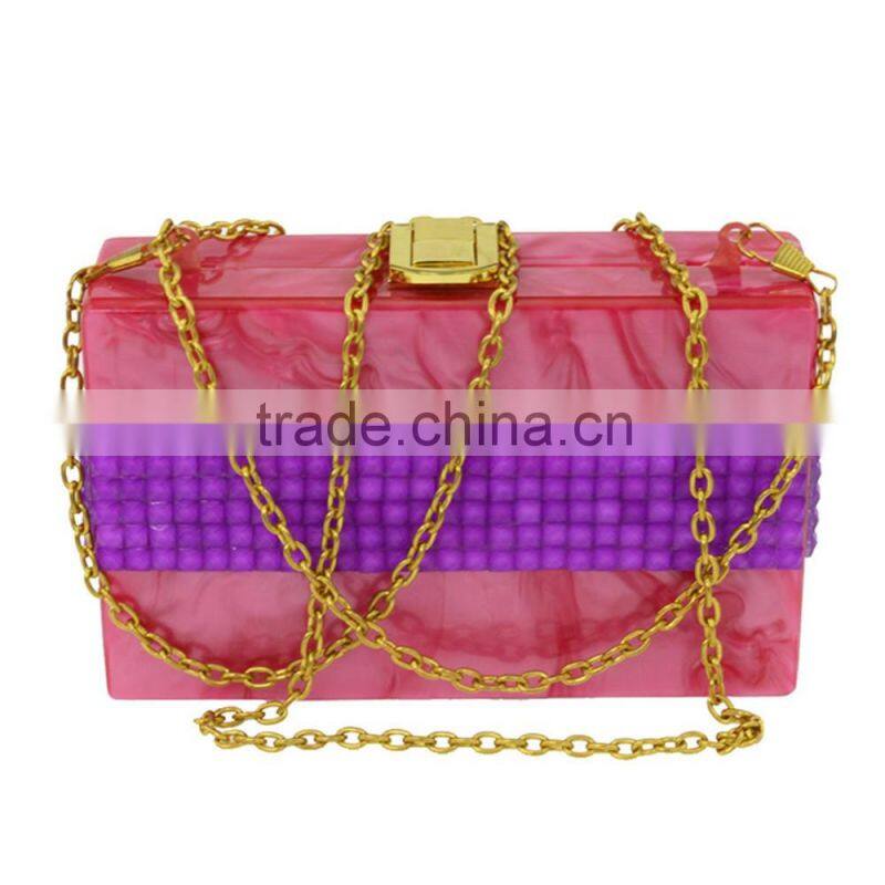 2015 acrylic display box clutch frame lady evening bag