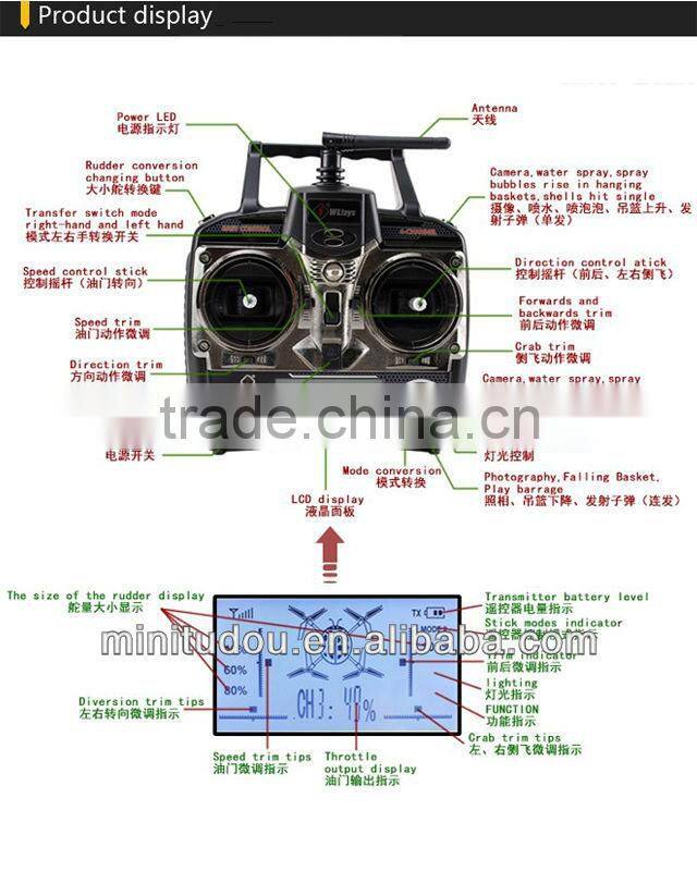 WL toys V222 2.4G 4ch 4axis with light camera bubble fountain bullet rescue