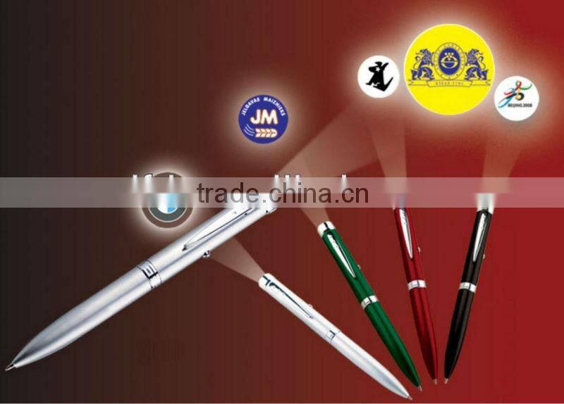 promotional gifts light up pen,led glowing ballpen, led flashlight pen,led logo projector pen,imprinted led light ballpen