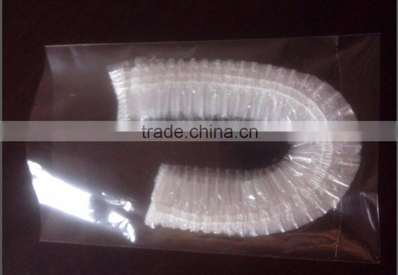 Disposable plastic hand made round shower cap