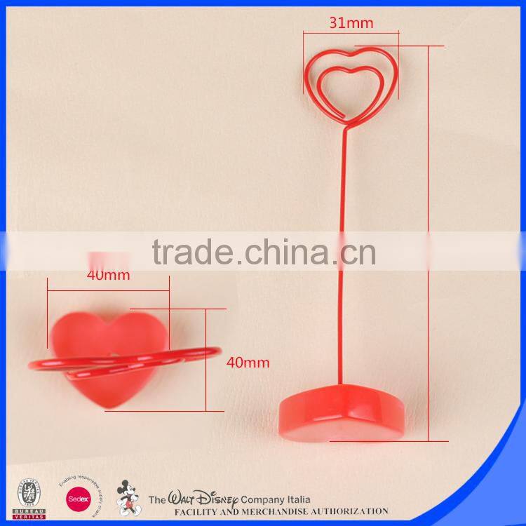 Smart heart design memo clip standing photo holder
