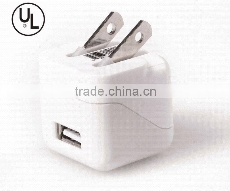 UL! Portable 5v 1a (10w) usb charger for Travel with Poldable US Plug