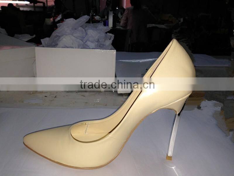 China women shoes factory 2016 high heels silver metal heels logo free change color allowed factory direct sexy stiletto shoes