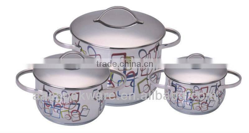 Colorful Stainless Steel decal kitchenware sets for wholesale