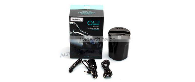 QI compatible cup holder car wireless charger certificated