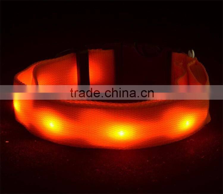 Pets Dog LED Light Blink Flash Night Safety Nylon Collar Waterproof