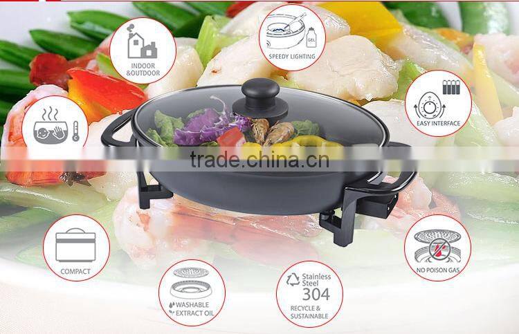 Hot selling cheap non-stick electric stainless electric skillet
