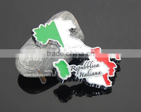 Italy Map Shape Travel Souvenirs Tourist Promotion Custom Metal Fridge Magnet Sticker