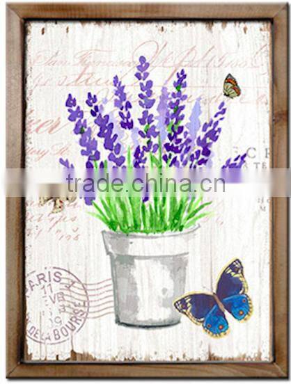 Beautiful lavender and butterfly printing wall paint for deco